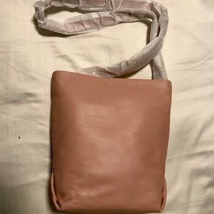 NWT JCrew leather bucket bag warm clay pink